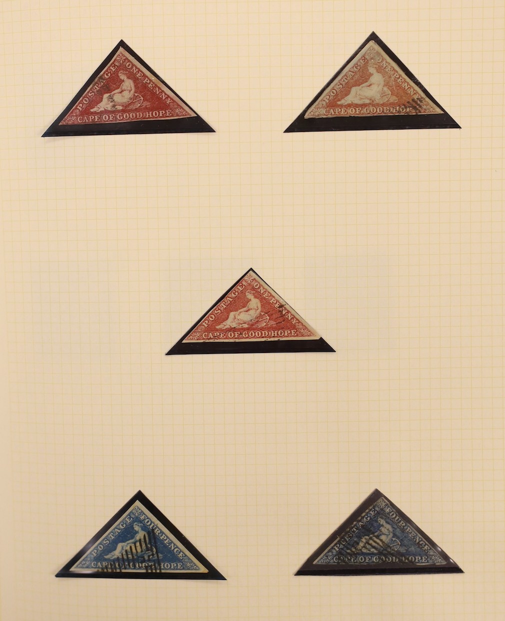 Cape of Good Hope - fine collection in 2 albums and stock book from 1853 1d used pair, 4d block of three used (and certificate), 1859 1sh dark green mint pair, 1861 1d woodblock used (sg 13a), 1863-64 1d, 4d and 6d mint